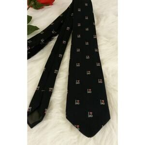 Diamonds Men Shops Neck Tie Fathers Day I Love Dad Career‎ Blue USA Navy Blue